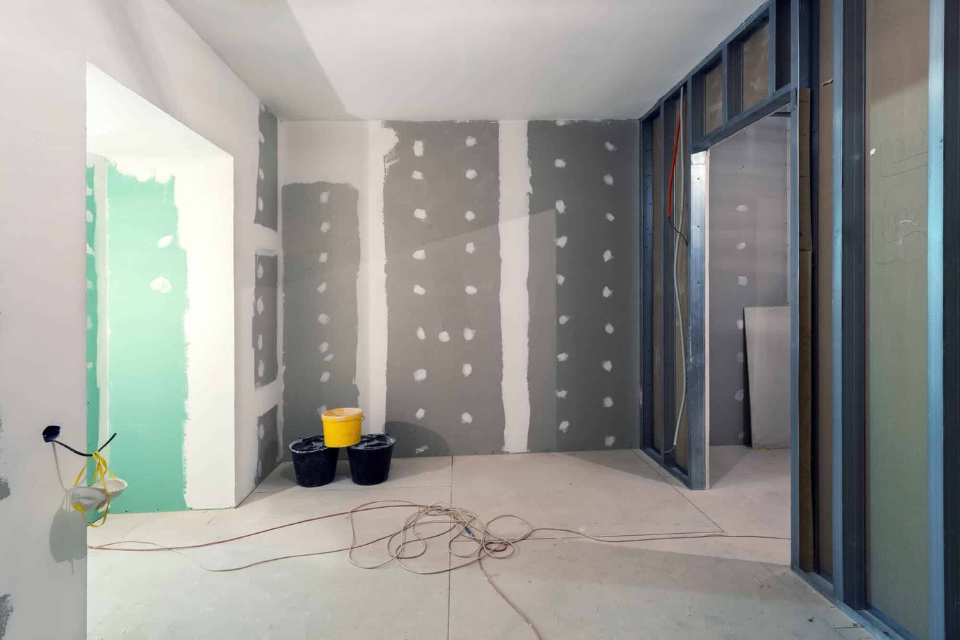 Shaft wall assembly under construction