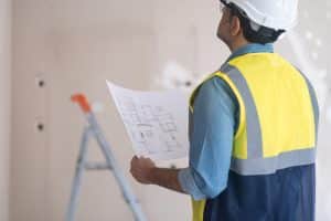 worker planning for sheetrock installation
