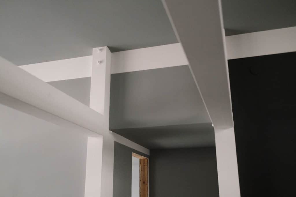Modern ceiling beams showing architectural detail and framing